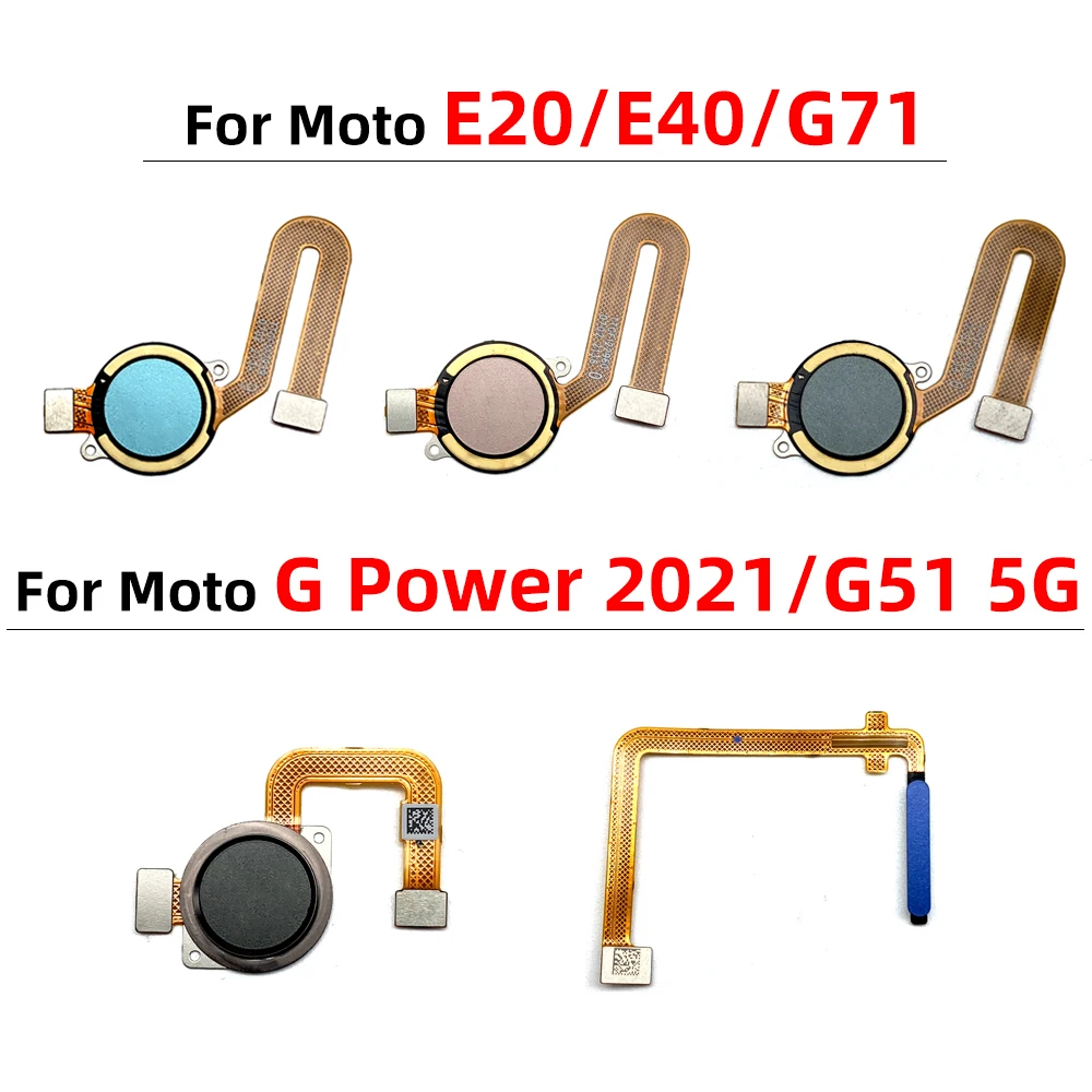 20Pcs/Lots New Fingerprint Sensor Home Return Key Menu Button Flex Cable For Moto E20 E40 G51 5G G71 G Power 2021 Home Button