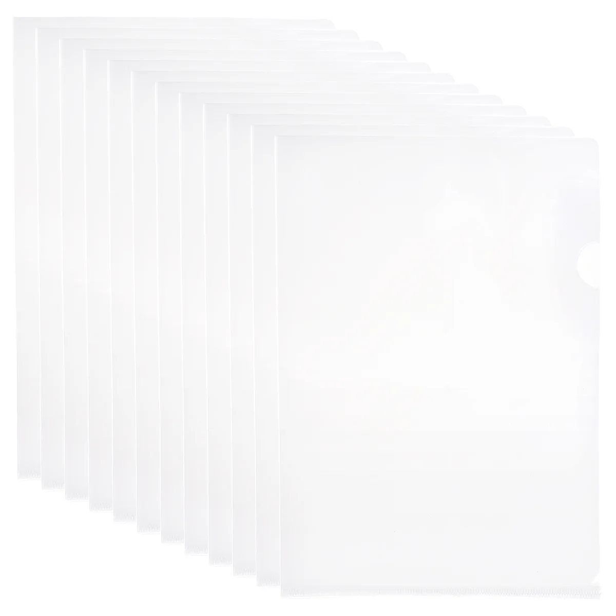 

12pcs Clear Document Folder L-Type Plastic Folder Copy Safe Project Pocket US Letter/ A4 Size in Transparent Color File