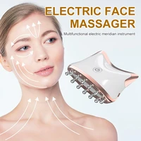 ems electric guasha board face massager 3 color led light scraping machine anti wrinkles face lifting massager beauty device
