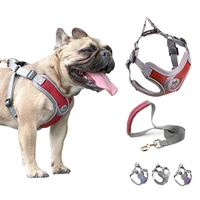 new pet dog harness and leash set reflective adjustable vest walking leash soft breathable for small medium dogs accessories