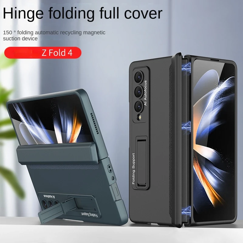 

For Samsung Galaxy Z Fold 4 Fold4 Case Luxury Ultra Thin Skin-friendly Matte Folding Shockproof Hard Stand Back Cover Pen Holder
