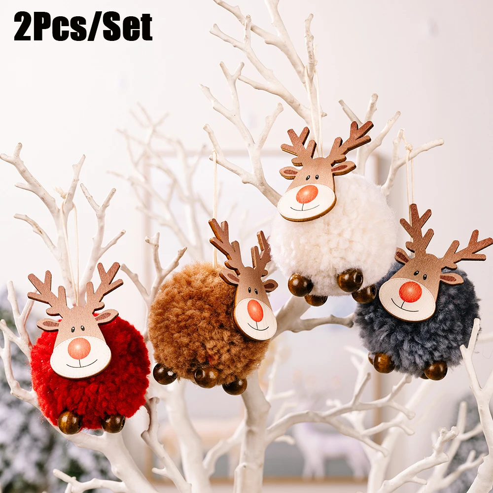 

2 шт., деревянные подвесные украшения для ёлки