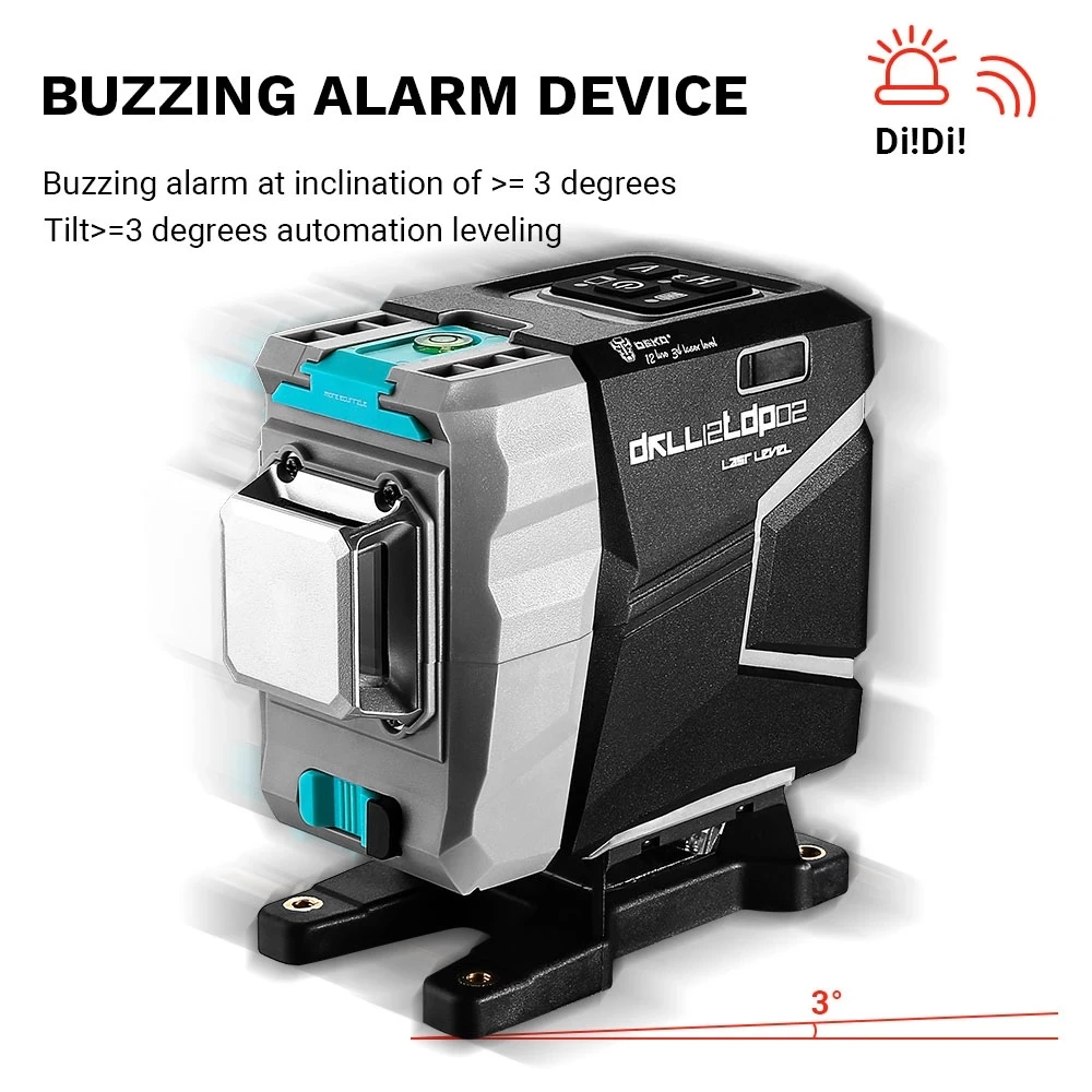 

Лазерный уровень, 12 линий, 3D зеленый лазерный уровень, Горизонтальные и вертикальные перекрестные линии, 520 нм, автоматическое самовыравнив...