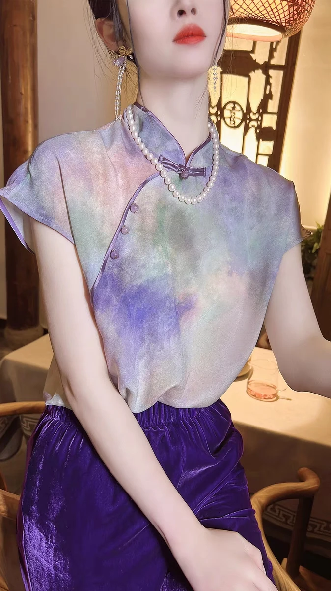 

2023 Spring/Summer Fashion New Women's Clothing Stand Collar Top 0704