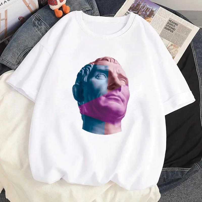 Ретро статуи Дэвида Миф Графическая футболка Женские футболки Kawaii Топы Harajuku 90-х