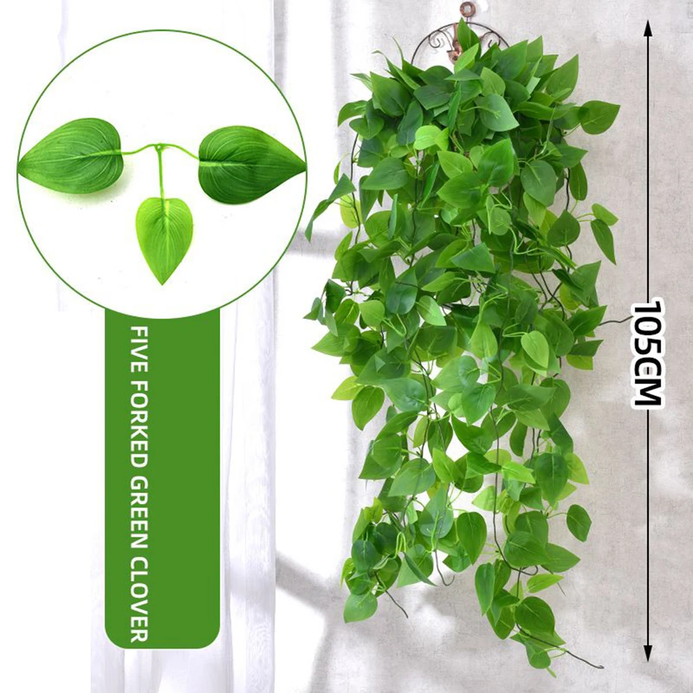 

Fake Artificial Ivy Wall Home Decor Rattan Hotel Wedding Room Green Leaves 104CM For Wedding Party DIY Fake Wreath Leaves