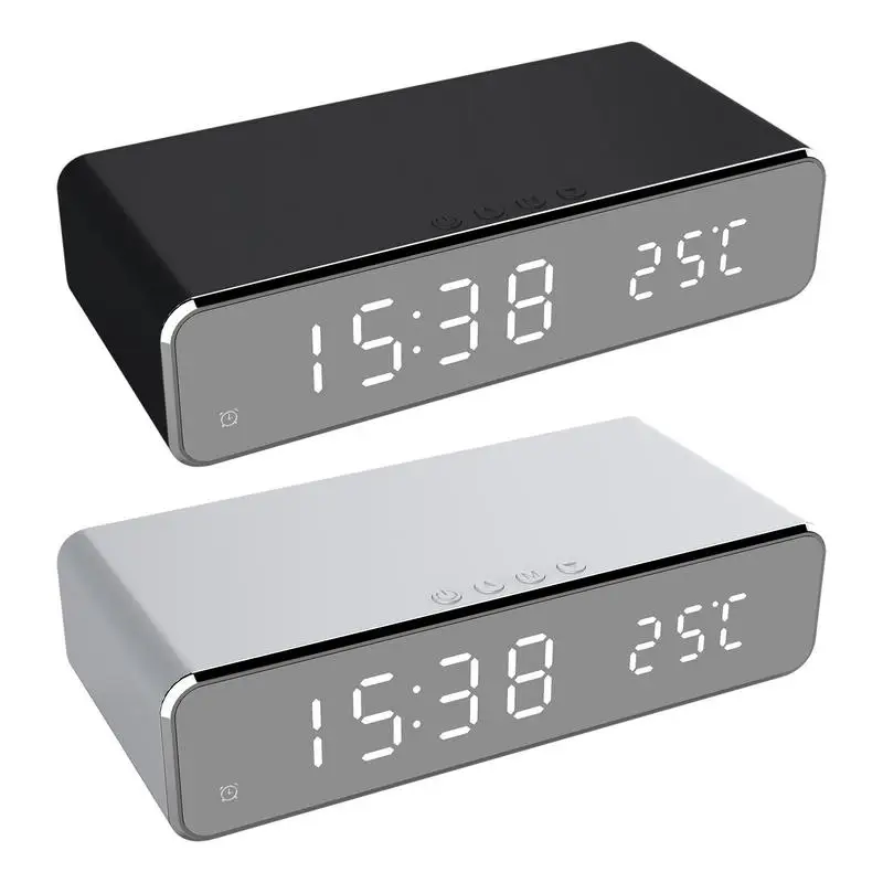 

5W Wireless Charger With Night Light LED Smart Alarm Clock Time And Temperature Display Bedrooms Sleep Phone Wireless Charging