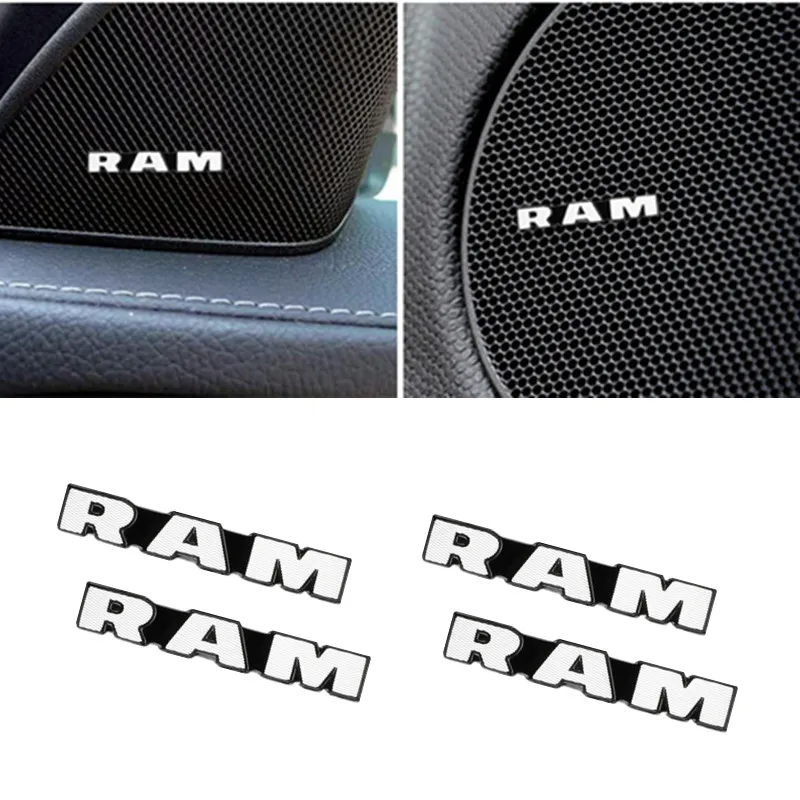 

4 шт., алюминиевые 3d-наклейки-эмблемы для стереоколонок Dodge Ram 1500 2500 3500