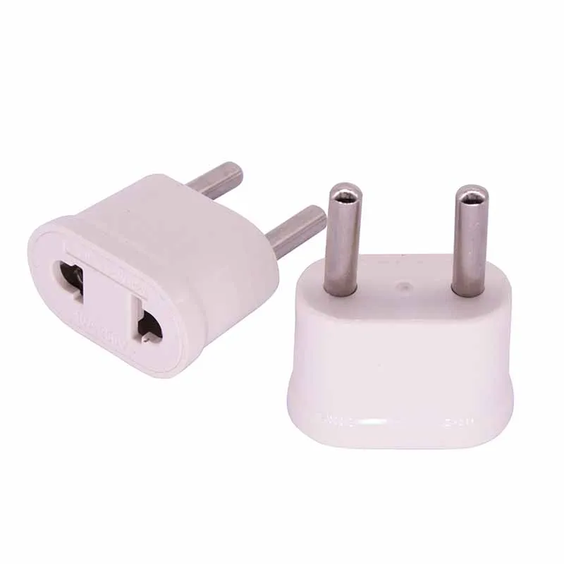 

50pcs EU Plug Adapter Socket US To EU Plug Power Adaptor Converter American EU to US Plug Travel Adapter Sockets Charger Outlet