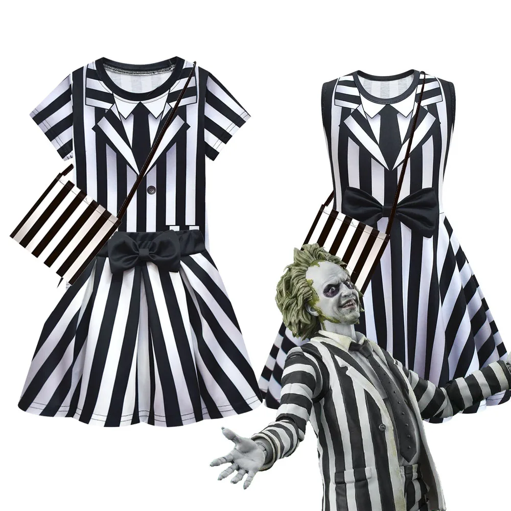Детский ролевой костюм из фильма B-Beetlejuice 2 косплей для маленьких девочек платье с