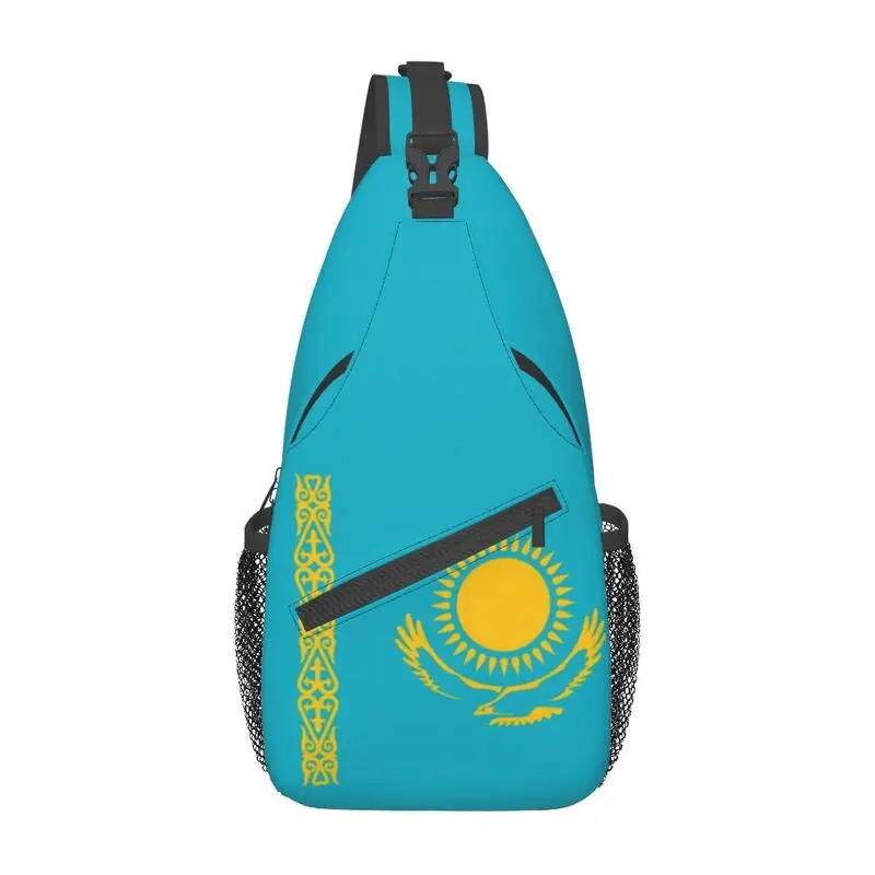 

Повседневные сумки-слинги с флагом Казахстана для путешествий, пеших прогулок, мужской нагрудный рюкзак через плечо, рюкзак на плечо