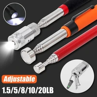 portable telescopic magnetic magnet pen handy tool capacity for picking up nut bolt extendable pickup rod stick with led lights