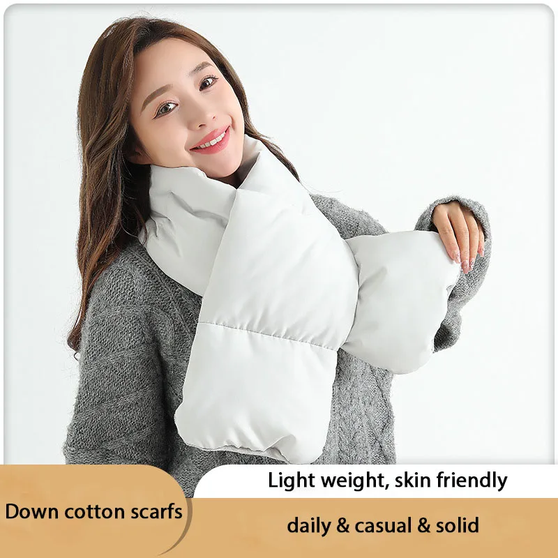 

Casual Foulard Winter Scarves Women's Warm Scarf Neck Protection Heat Storage Scarfs Cold Proof Muffler Solid Neckerchief