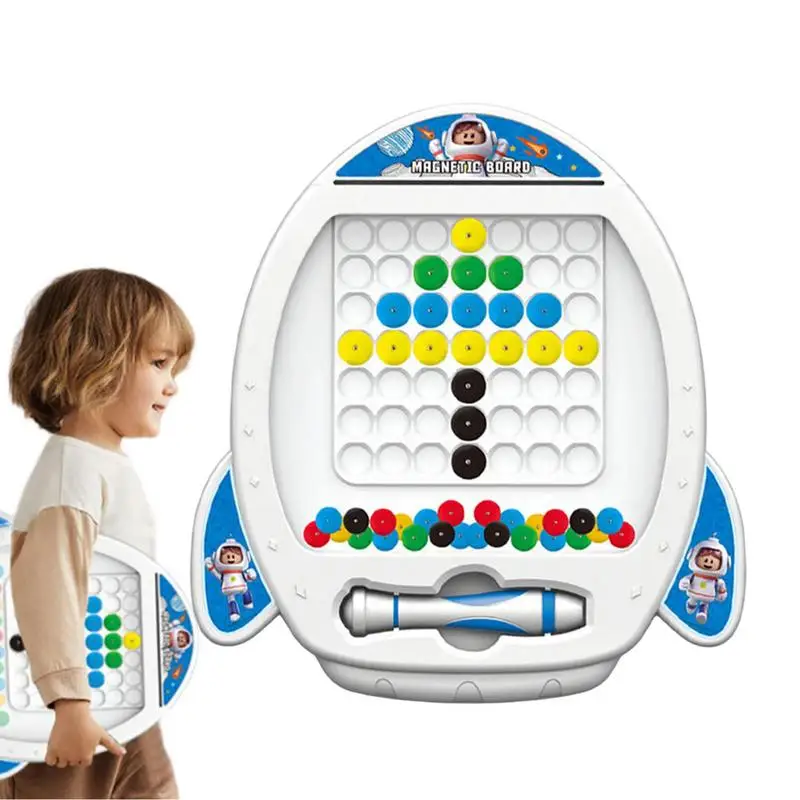 

Magnetic Drawing Board For Toddlers Educational Puzzle Toy With Magnet Dots And Pen Montessori Dots Art Early Education Toy For