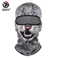 3d animal print balaclava breathable dog cat beanies party full face mask windproof cycling helmet liner caps men women headgear