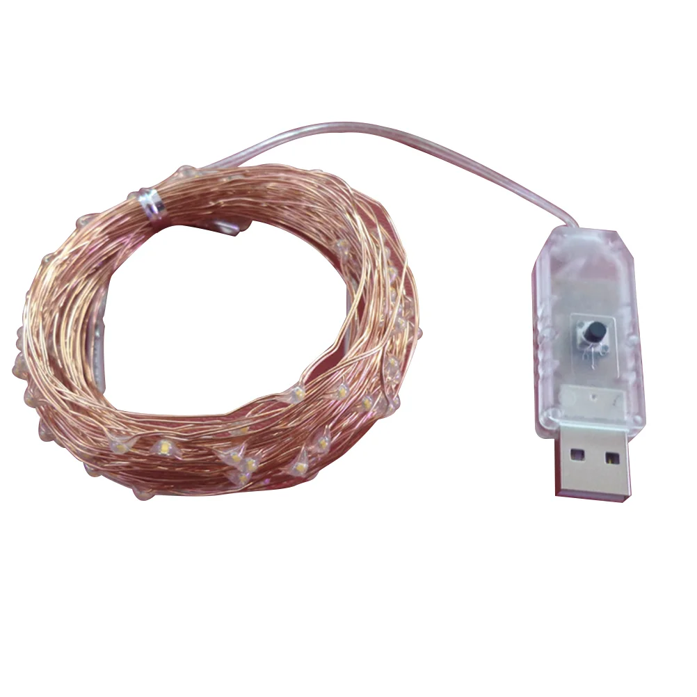 

Гирлянда из 100 медного провода с USB-зарядкой, 10 м
