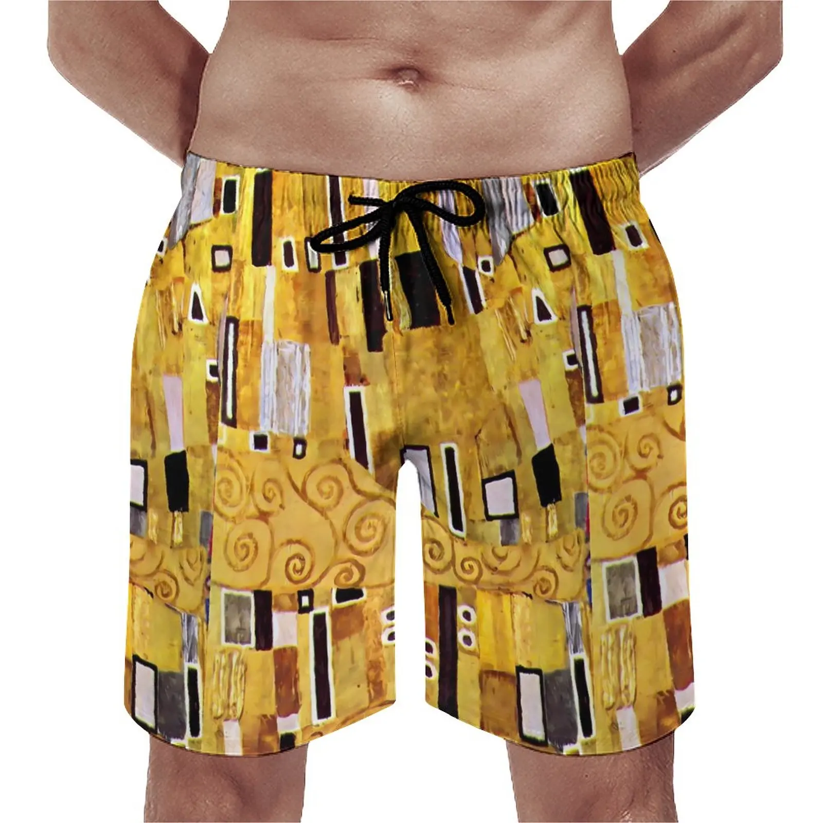 

Gustav Klimt Art Gym Shorts Summer The Kiss Print Running Board Short Pants Man Quick Drying Design Large Size Swimming Trunks