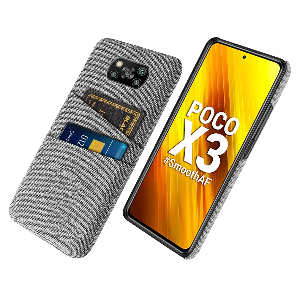 

Xiaomi Poco X3 Case For Xiaomi Poco X3 NFC Luxury Dual Card Fabrics Texture Cover For Xiaomi Poco X3 PocoX3 Pro X 3 Funda