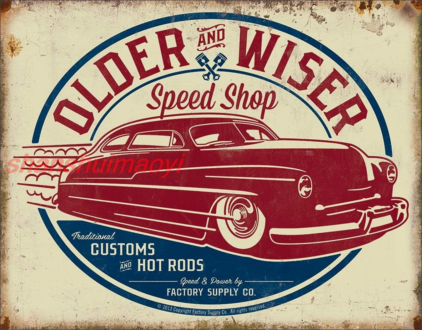 Desperate Enterprises Old and Wiser Speed Shop — жестяная вывеска Rod 50-х годов ностальгический