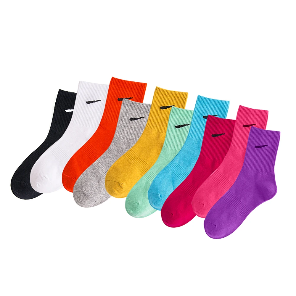 

1 Pair Korean Version of Pure Color High Tube Sports NK Socks Men and Women Cotton Cute Designer Socks Wild Ins Tide Socks