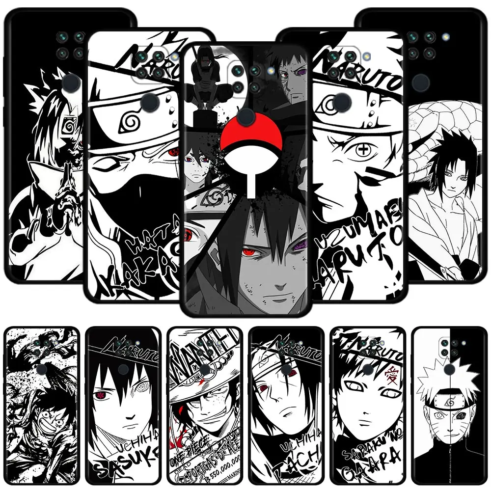 

Phone Case For Xiaomi Redmi Note 9S 9 10 8 11 Pro 9T 8T 7 Cover for redmi k40 9A 9C Silicone Cartoon Sketch Naruto One Piece