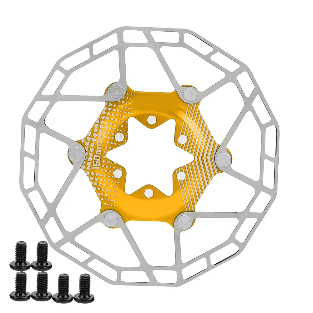 

Bike Ultralight Floating Rotor Brake Disc Pad Accessory 160mm for Mountain Road Bicyclegolden