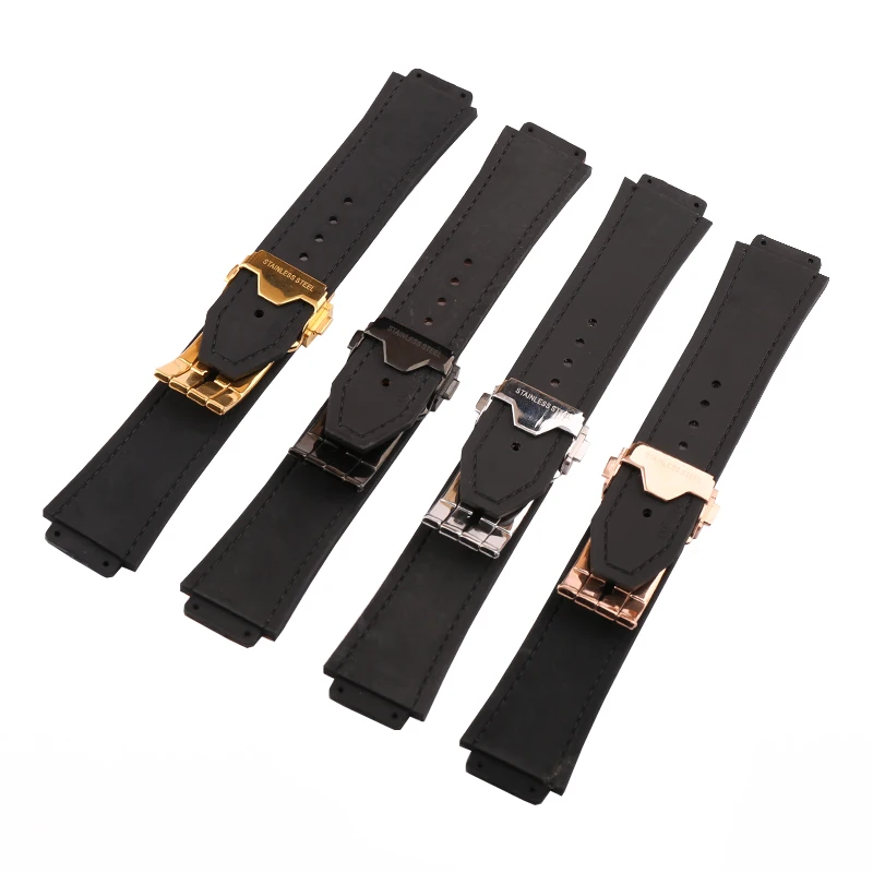 Watch Accessories for Hublot Hublot  Big Bang Series Unisex Outdoor sports leather strap Folding buckle 25*19*22