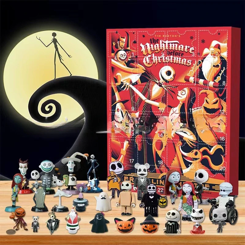 

24 Pcs Figure Halloween Count Down Calendar Box Pumpkin Ghost Gothic Atmosphere of Terror Christmas Eve Model Kids Holiday Gifts