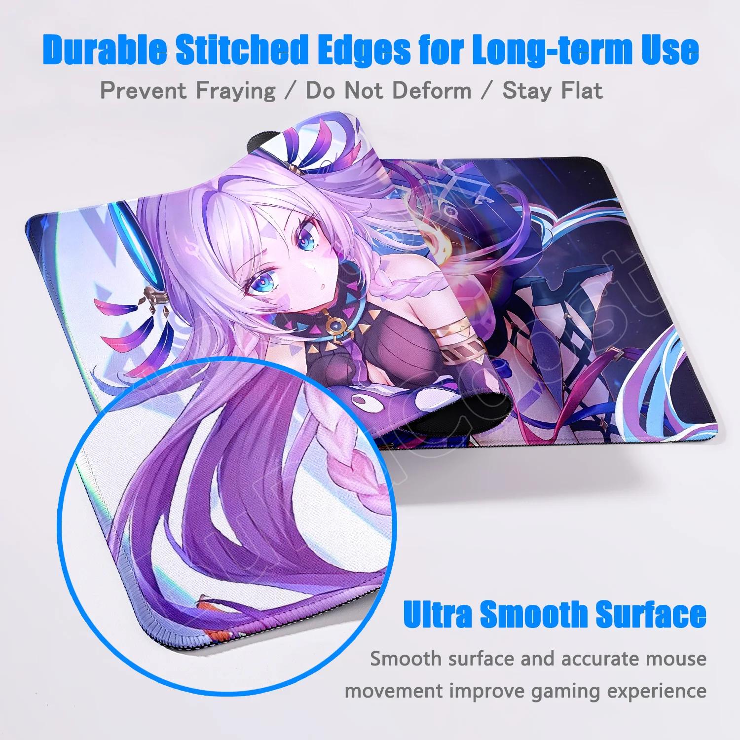 Фото Популярные игровые аксессуары Genshin Citlali HD MousePad для ПК, большой коврик для мыши XXL, подходит для офисной работы и игр, 900x400 мм. №4