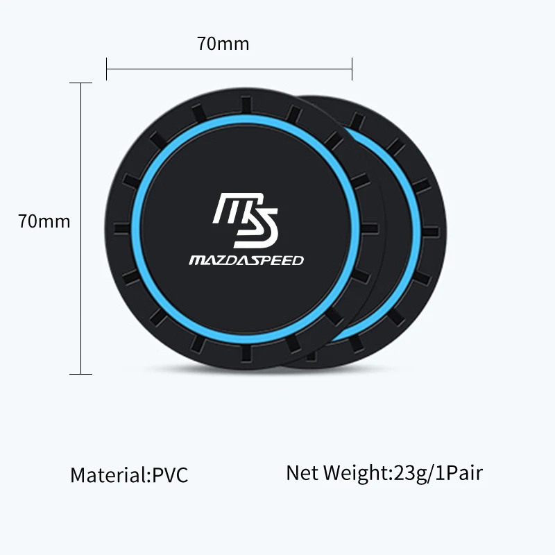 2 шт. автомобильный силиконовый коврик для чашки с водой противоскользящий
