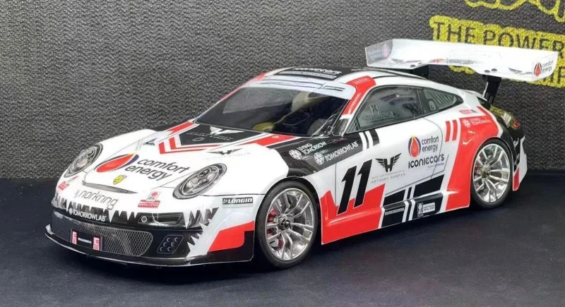 1:10 Porschee 911 RSR прозрачный корпус Lexan с задним крылом + стандартная пряжка наклейка