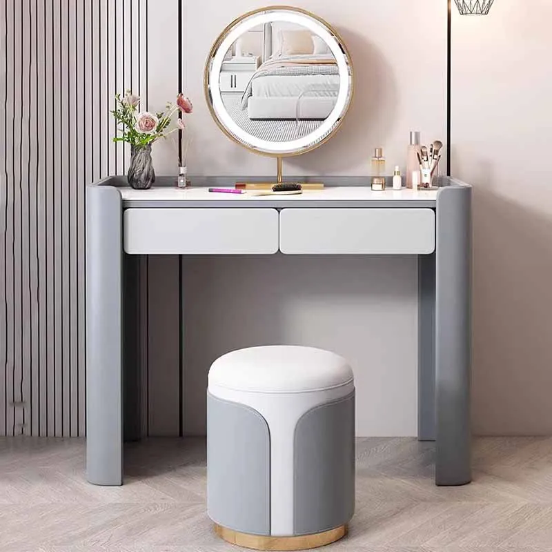 

Большой туалетный столик со светодиодной подсветкой для хранения, женский туалетный столик в скандинавском стиле, роскошная мебель