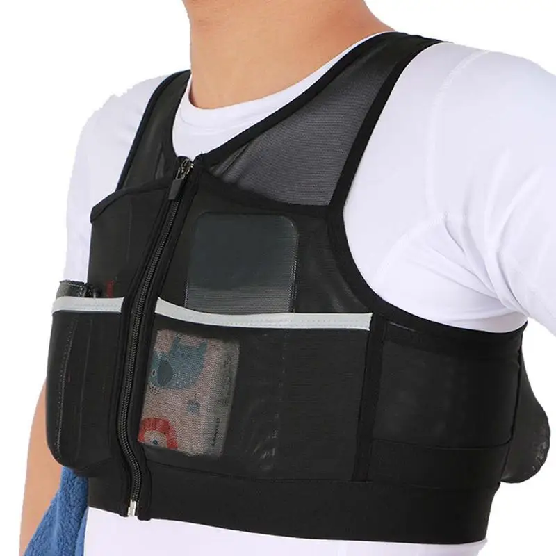 

Легкая Светоотражающая жилетка для ночного бега с держателем для телефона, Сумка с бутылкой для воды, легкая для бега, тренировок, пешего туризма, тренировок