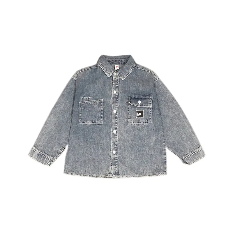 

Japanese Foreign Trade Children's Clothes New Children's All-Match Denim Shirt Boys Casual Long-Sleeved Shirt
