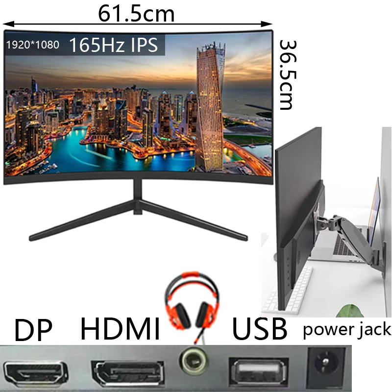 

24 Inch144hz monitors for pc gaming computer screens support display accessories DisplayPort HDMI USB port