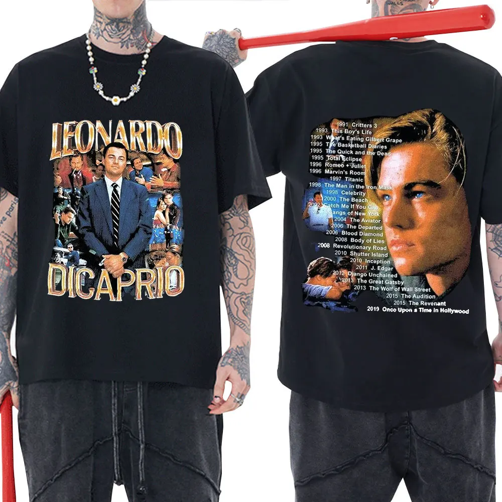 

Marino Morwood 90'S Leonardo Leo Dicaprio Rap Double Sided T Shirt Leonardo DiCaprio Young Star Titanic Tshirt Music T-shirts
