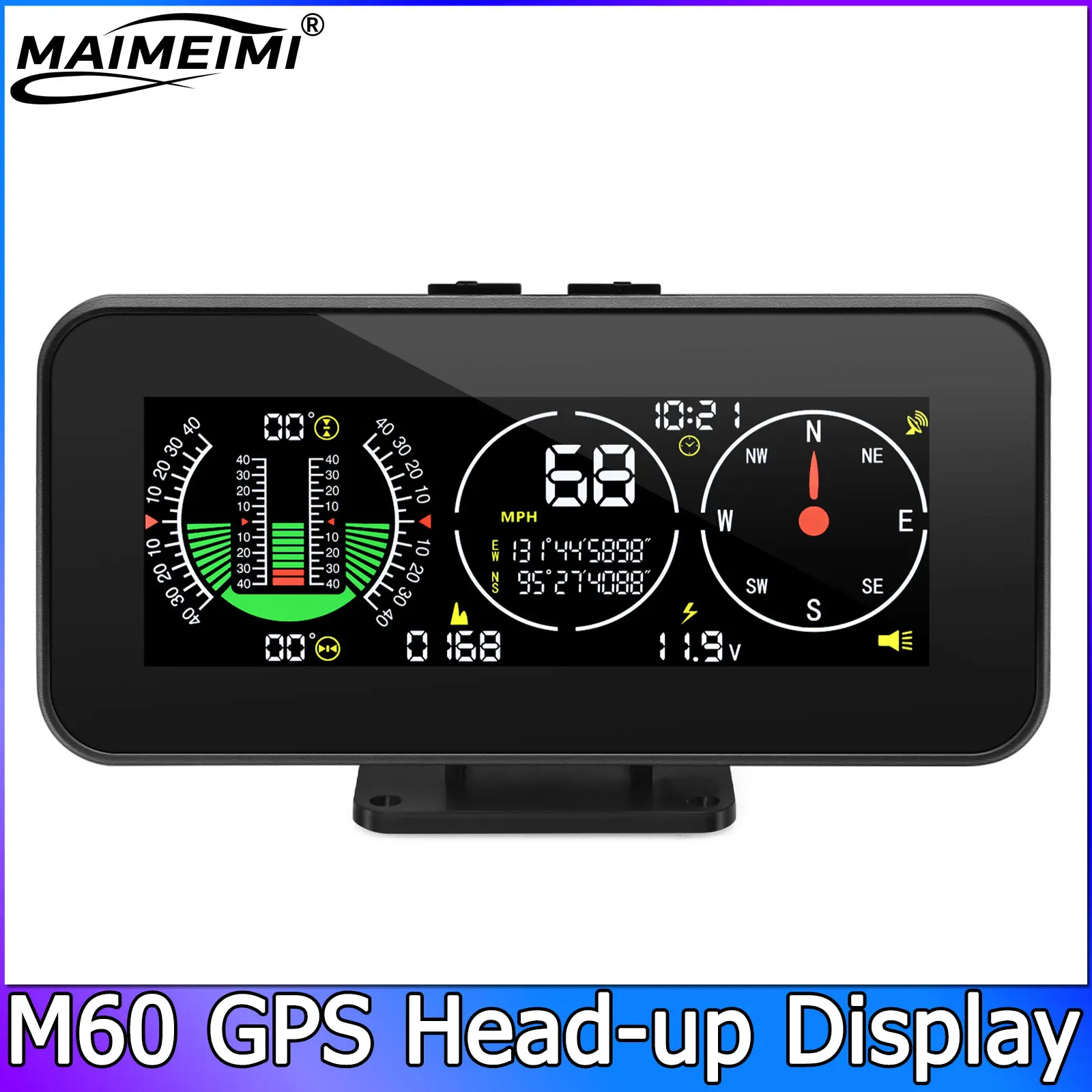 

M60 Автомобильный GPS HUD Цифровой Проекционный Дисплей Умный Инклинометр Автоматический Интеллектуальный Датчик Угла Наклона...