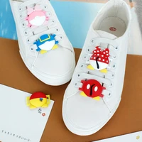 1pcs anime figures disney mickey white shoes shoelace charms for sneakers cute student detachable childrens gift unisex