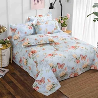 100polyester brushed bedding sheet modern flat bedsheet bed linen for bedroom single full queen size bedspread soft breathable
