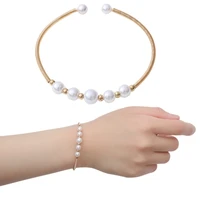 2022 trendy pearl bracelets for women fashion bangle bracelet adjustable alloy opening bangles ladies and girls fashion jewelry