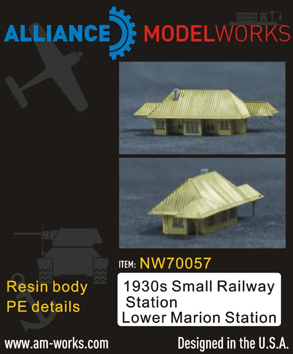 AM-WORKS NW70057 Малая железнодорожная станция 1930-х годов (нижняя Marion) — комплект