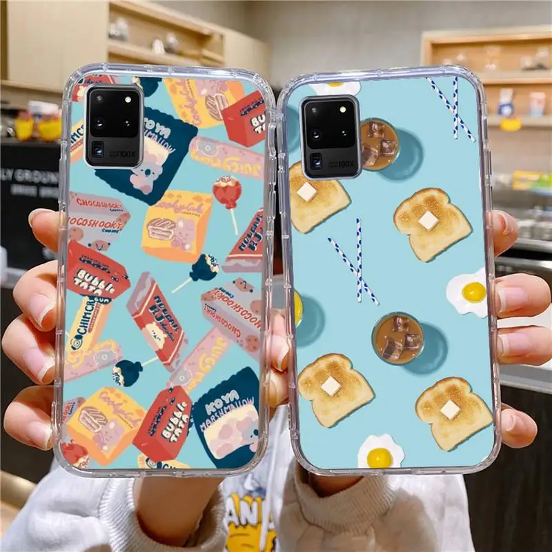 

Delicious Food Phone Case For Samsung Galaxy S10 S10e S8 S9 Plus S7 A70 Edge Note10 Transparent Cove