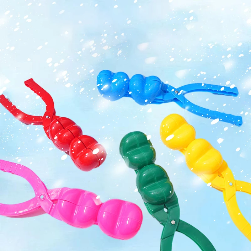 

Детская зимняя форма для снега на открытом воздухе, Мультяшные милые животные, двойной шар, снежный шар, клипса, уличная форма для снежного мяча, игрушки