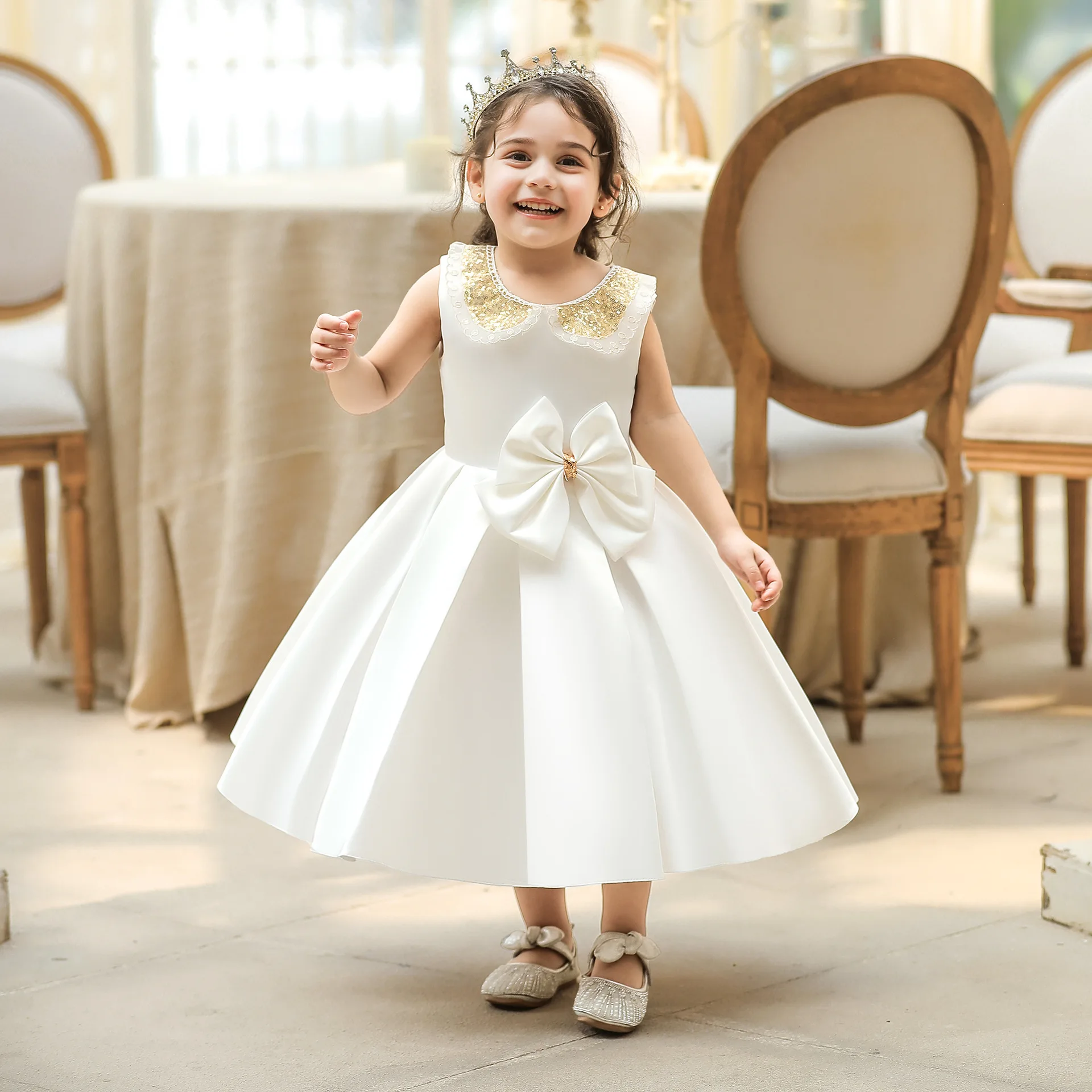 

FSMKTZ Toddler Baby First Communion Baptism Princess Dress 1st Birthday Party Dress For Baby Girl Wedding Christening Prom Gown