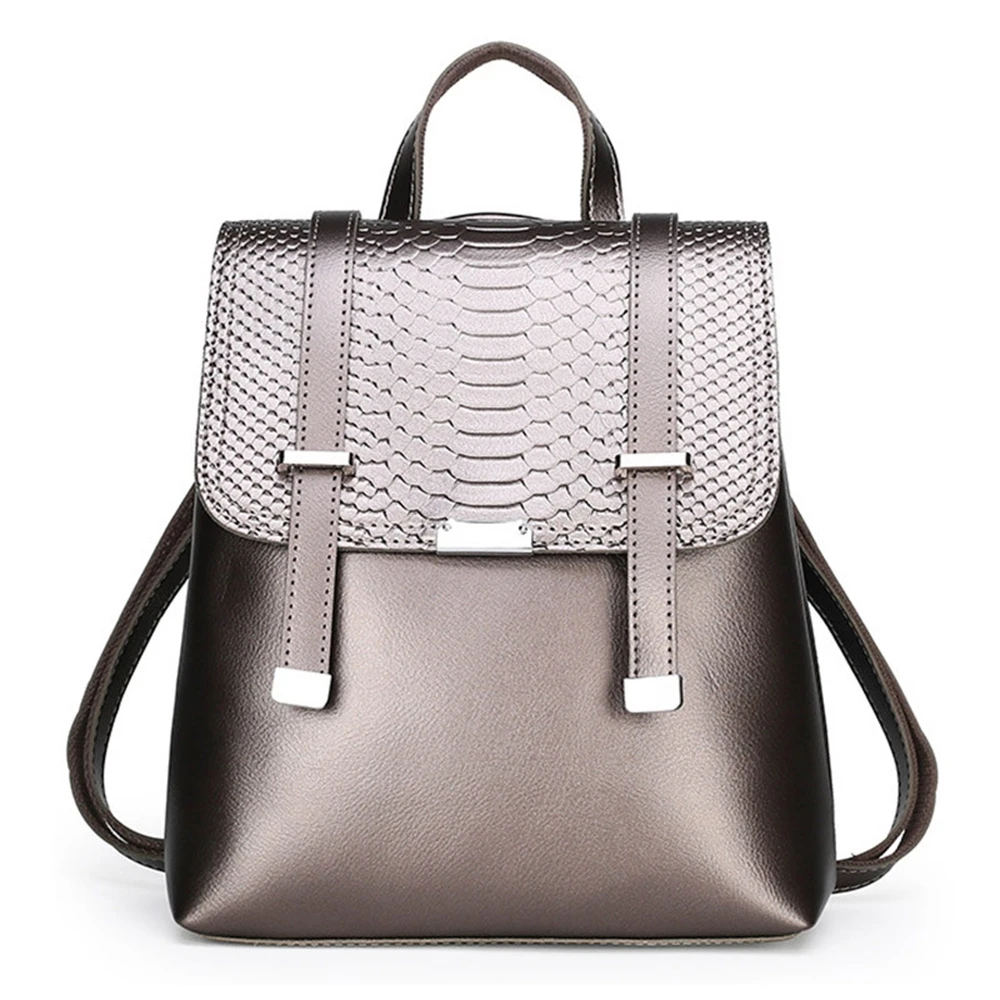 

women's Black Leather multifunction backpack, youth bag, new 2022