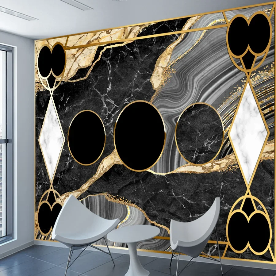 Современные самоклеящиеся съемные мраморные настенные бумаги с геометрическим