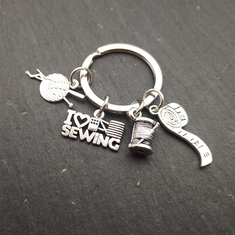 1 шт. I Love вязание и измерительная линейка шармы брелок пряжа мяч крючком для