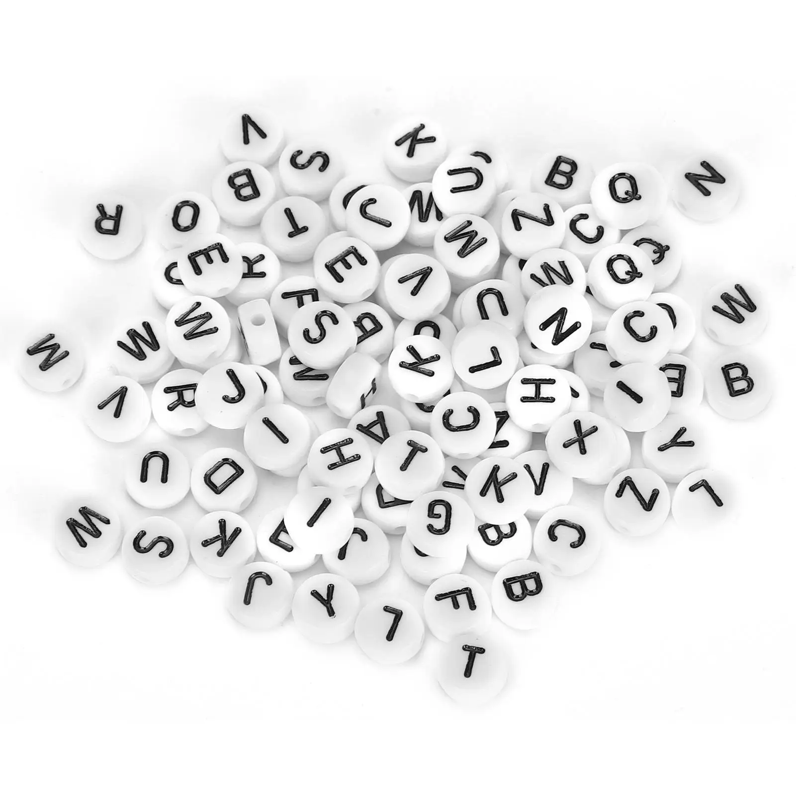 Акриловые бусины с буквами сделай сам 26 черных алфавитов для изготовления