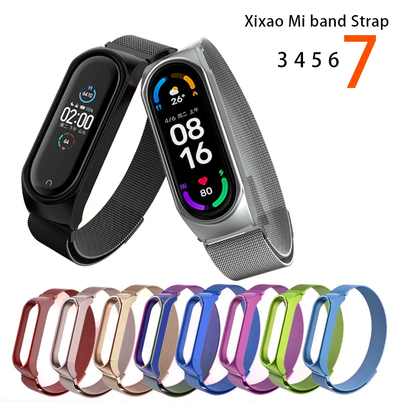 

Mi Band 7 Strap For Xiaomi Mi Band 3 4 5 6 7 Metal Magnetic Bracelet Replacement All Series Xiaomi Mi Band MiBand Wrist Band