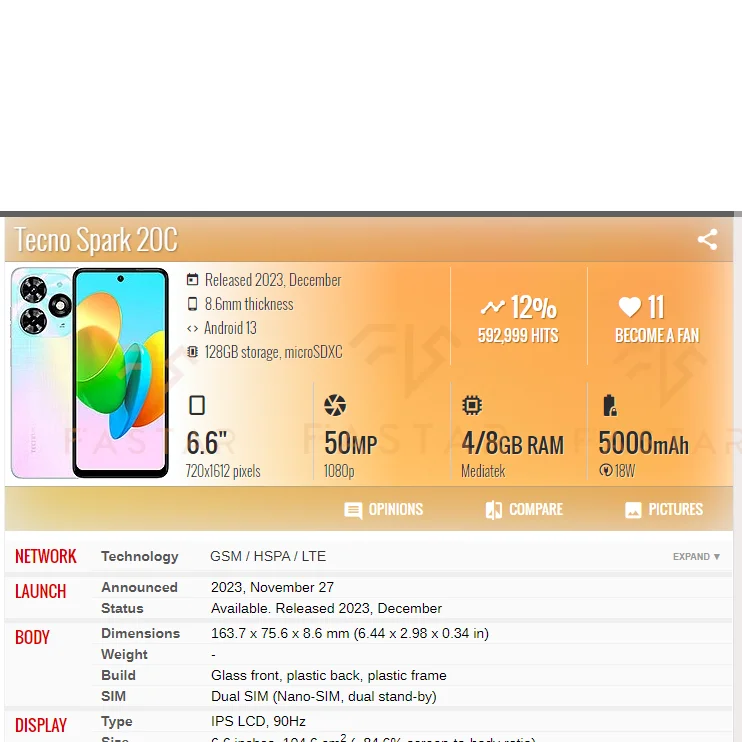 BG7 6 &quotпротестирован для Tecno Spark 20C lcd BG7n ЖК-дисплей кодирующий преобразователь